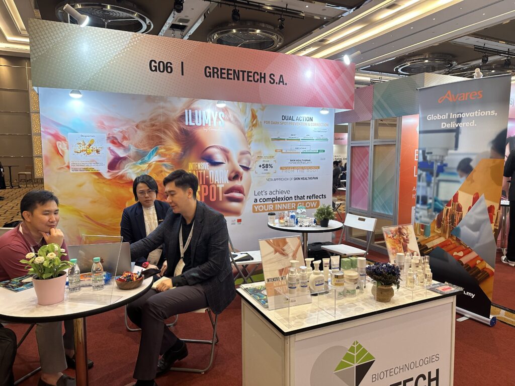 Greentech booth highlighting phytobioactive ingredients, botanical extracts, and market trends at CITC 2025